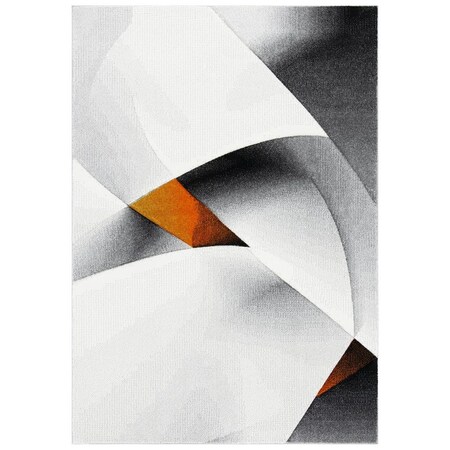 Safavieh Modern Hollywood Area Round Rug, Grey & Orange - 6 ft. -7 in. x 6 ft. -7 in. HLW713P-7R
